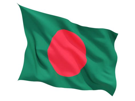 Fluttering flag. Illustration of flag of Bangladesh png image