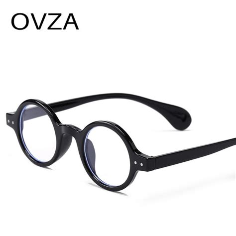 Ovza Retro Vintage Eyeglass Frame Mens Punk Brand Designed Anti Radiation Glasses Women Round