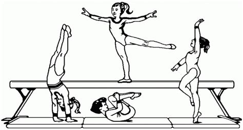 Coloriage L enchaînement Gymnastique dessin gratuit à imprimer