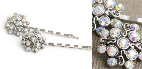 Lilla Rose Inc Set Of Bobby Pins Adorned With A Cluster Of Aurora Borealis Stones Hair