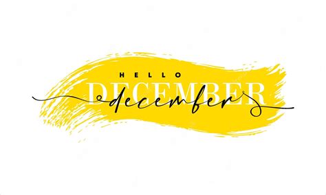Premium Vector Hello December Card One Line Lettering Poster With Text