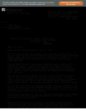 Irs response letter template fresh gallery irs investigator cover. IRS Audit Letter 2626C Sample PDF - TaxAuditcom form - Fill Out and Sign Printable PDF Template ...