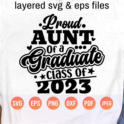 Proud Aunt Of 2023 Graduate Svg Png Senior Aunt 2023 Class Etsy