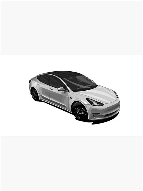 Tesla Model 3 Illustration Poster For Sale By Pk Studio Redbubble