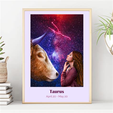 Taurus Zodiac Sign Printable Poster 3 Sizes Magda Design