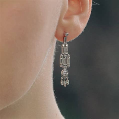 Art Deco Style Diamond Drop Earrings At Susannah Lovis Jewellers