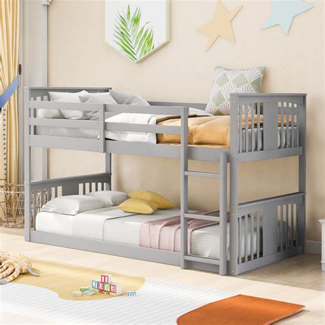 Churanty Twin Over Twin Bunk Bed With Built In Ladders And Guardrail