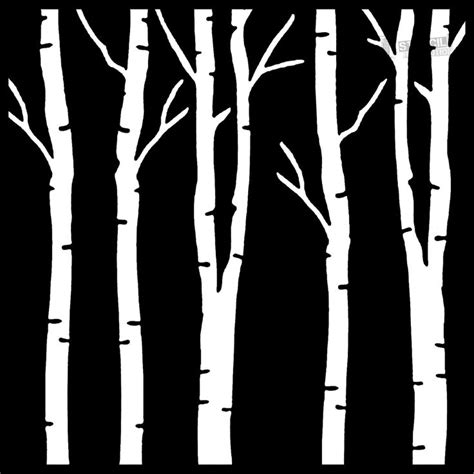 Birch Tree Stencil Tree Stencil Tree Silhouette Silhouette Painting