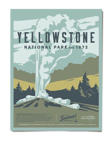 yellowstone national park poster national park posters yellowstone national park national parks