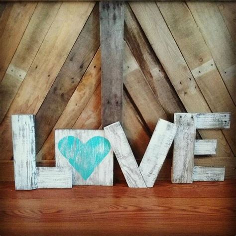 Adorable Rustic Love Pallet Letters Hand Painted Handmade Perfect