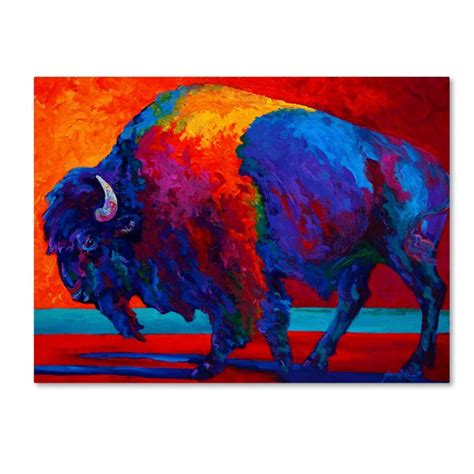 Trademark Fine Art Abstract Bison Canvas Art By Marion Rose