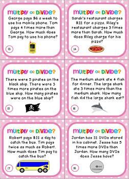 Improve your math knowledge with free questions in addition, subtraction, multiplication, and division word problems and thousands of other math skills. 24 Multiplication and Division Word Problems FREEBIE | Word problems, Multiplication, division ...