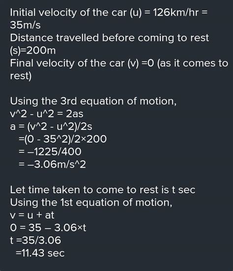 Question 36 A Car Moving Along A Straight Highway With A Speed Of 126