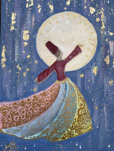 Whirling Dervish Islamic Wall Art Original Oil Painting Sufi Etsy In