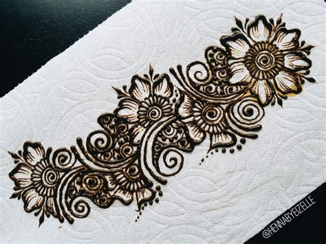 Freehand Henna Mehndi Design 3 How To Draw A Simple Flower Strip