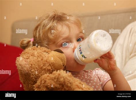 Child With Baby Bottle Stock Photo Alamy