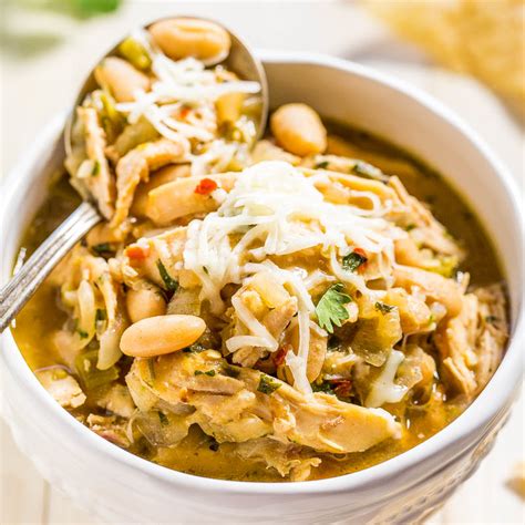 This white chicken chili recipe is easily one of my favorite things to make when the weather gets cold. Easy 30-Minute Homemade White Chicken Chili - Averie Cooks