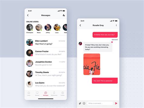 Chat Message Social Mobile App Ui Template Uplabs