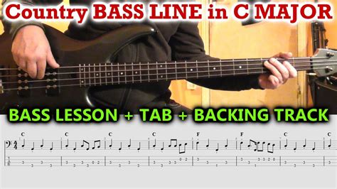 Country Bass Line Lesson Tab And Backing Track Easy Beginners Country