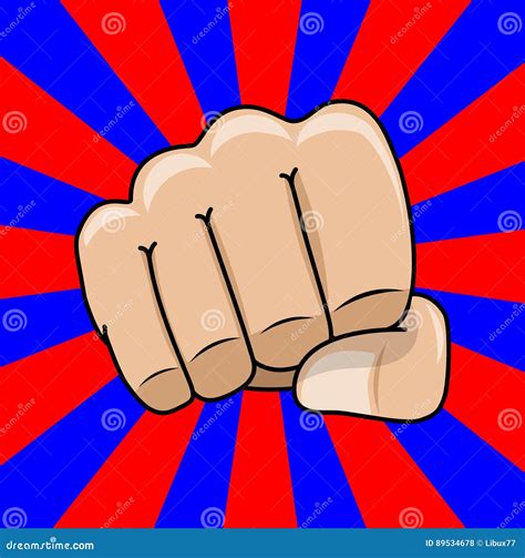 Comic Fist Front View Rays Background Stock Vector Illustration Of