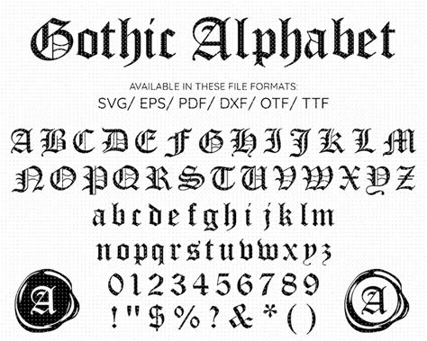 Gothic Svg Font Svg Alphabet Gothic Cricut Alphabet Cricut Letters