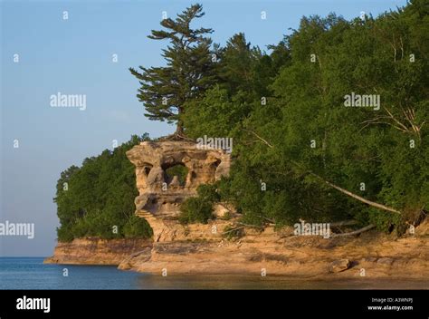 The Chapel Rock Rock Formation At Chapel Beach In Pictured Rocks