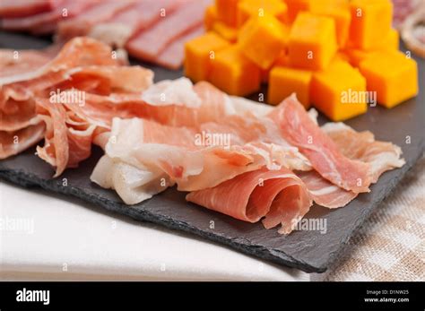 Assorted Fresh Cold Cut Platter Italian Appetizer Stock Photo Alamy