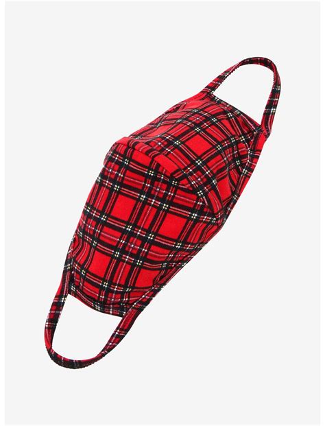Red Plaid Fashion Face Mask Hot Topic