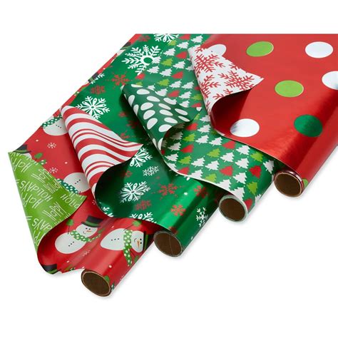 American Greetings Red And Green Reversible Foil Christmas Wrapping