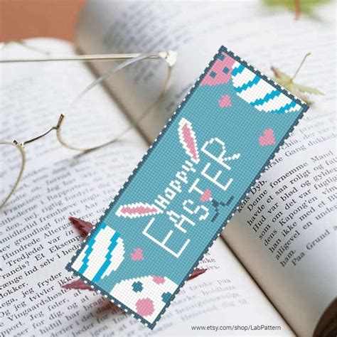 I unwind any skeins onto the bobbin (or onto the cardstock label), and label the number and manufacturer on the bobbin with a waterproof pen. Happy Easter Bookmark Cross stitch pattern Embroidery ...