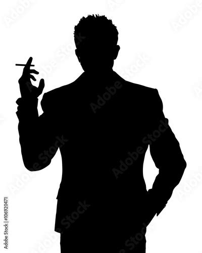 Man Smoking Silhouette Vector De Stock Adobe Stock