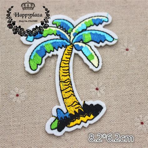 5pcs Embroidered Coconut Tree Patch For Clothing Applique Iron On
