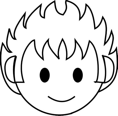 Boy Face Happy Bw Clip Art Vector Online Royalty Free Cake On
