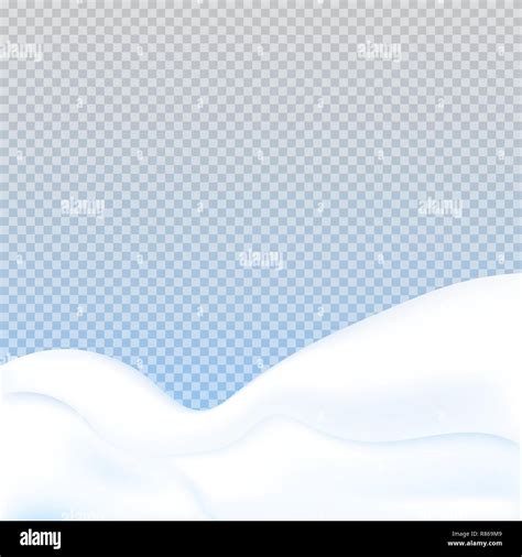Realistic Snowdrift Isolated On Transparent Background Snowy Landscape
