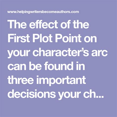 Creating Stunning Character Arcs Pt 8 The First Plot Point Helping