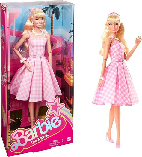 Barbie The Movie Doll Wearing Pink And White Gingham Dress At Bentzens Barbie Dolls Uk