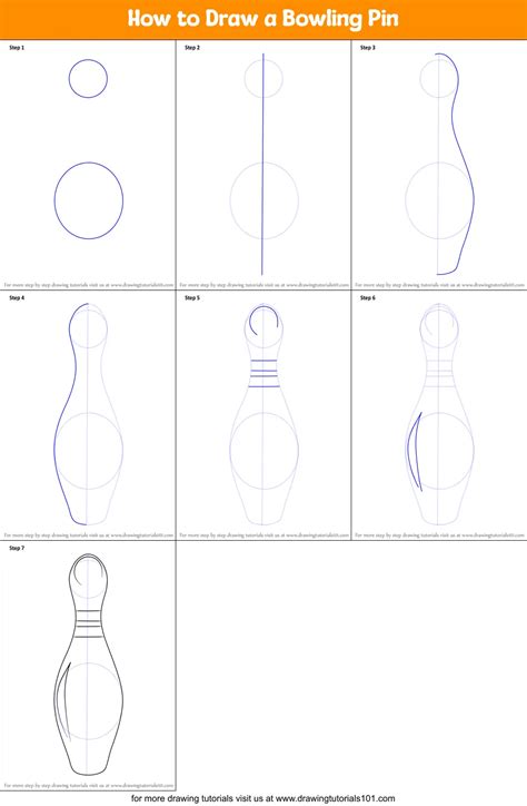 How To Draw A Bowling Pin Other Sports Step By Step
