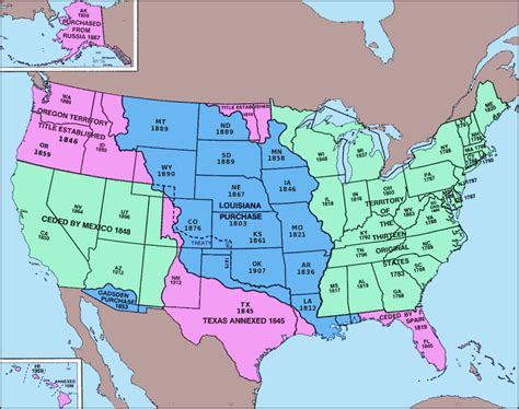 Addmission Of States And Territories History History Geography Map