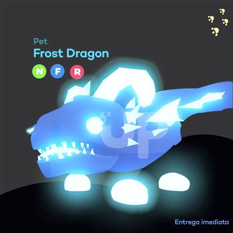 Pet Frost Dragon Neon F R Voar E Montar Adopt Me Mercado Livre