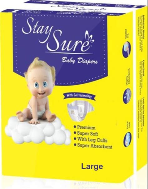 Stay Sure Cotton Large Size Baby Diaper Packaging Size 4 Pieces At Rs