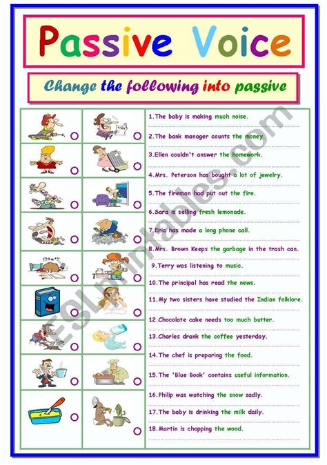 Passive Voice Esl Worksheet By Ms Sara Q