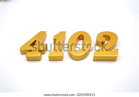 Number 4102 Made Goldpainted Teak 1 Stock Photo 2201989211 Shutterstock