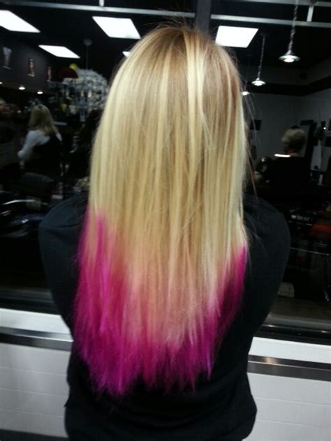Hot Pink Tips In Blonde Hair Style Hair Pinterest