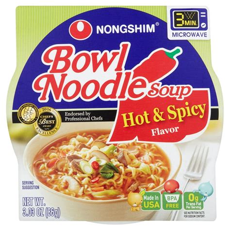 Nongshim Bowl Noodle Hot And Spicy Beef Ramyun Ramen Noodle Soup Bowl 303oz X 4 Count Walmart