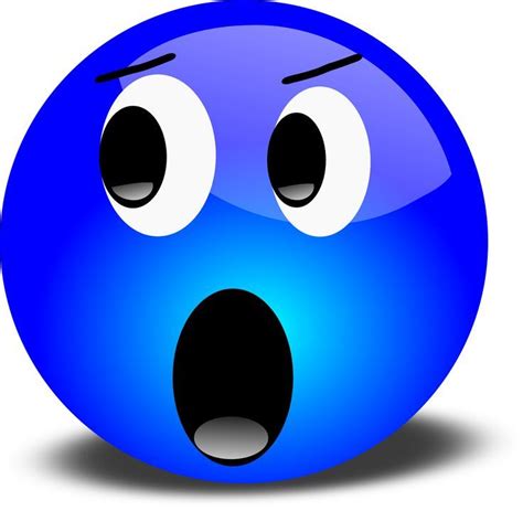 Blue Smiley Emoticon Face Shocked Funny Emoji Faces Funny Emoji Smiley