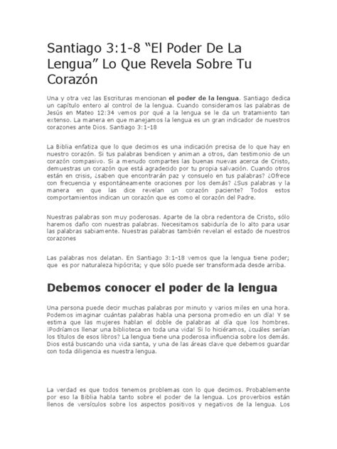 Eseñansa Sobre La Lengua Pdf Jesús Oración