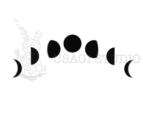 Moon Phases Silhouette Svg Png  File For Cricut Stencil Instant