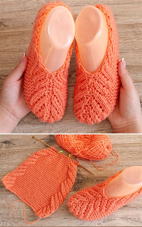 Knitting Gate Lace Slippers Free Knitting Pattern