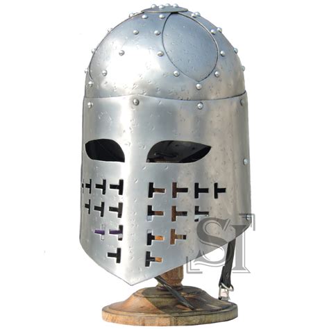Medieval Knight Armour Crusader Templar Helmet Helm W Inner Liner Chin