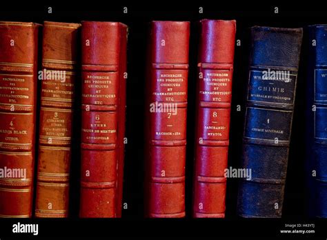 Books Old Antique Spines Leather Binding Close Up Stock Photo Alamy